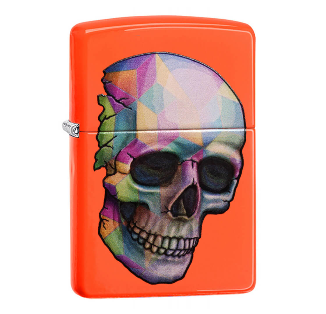 Zippo Orange Skull Lighter