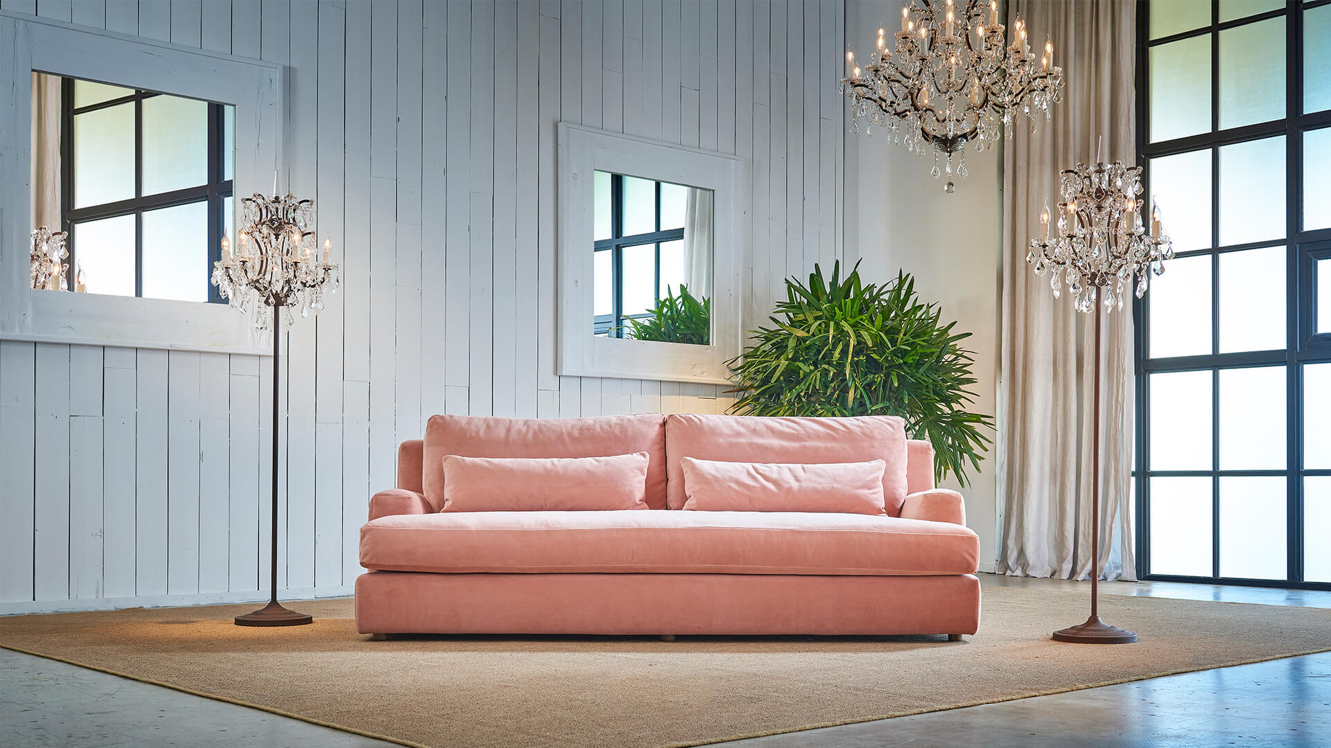 Panama three seater in Botanical Linen Pink, was £3,295, now £1,977