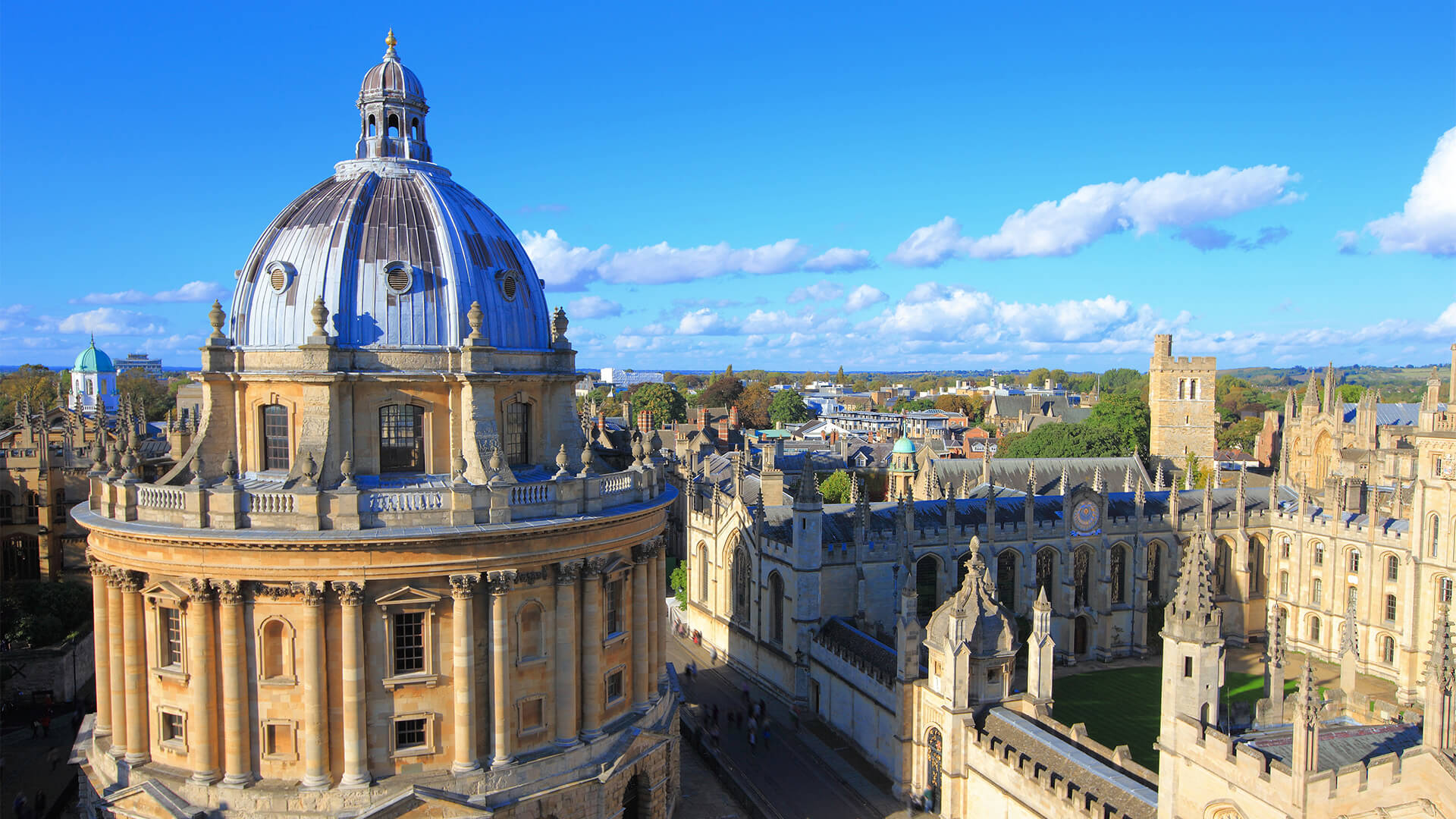 Oxford University building on a sunny day