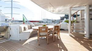 The aft deck of a yacht