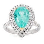 Loupe - Iris Halo Tourmaline Diamond Ring in 18ct White Gold - D125367 - 0.59ct - Pear Cut - £10,500 - one off ring