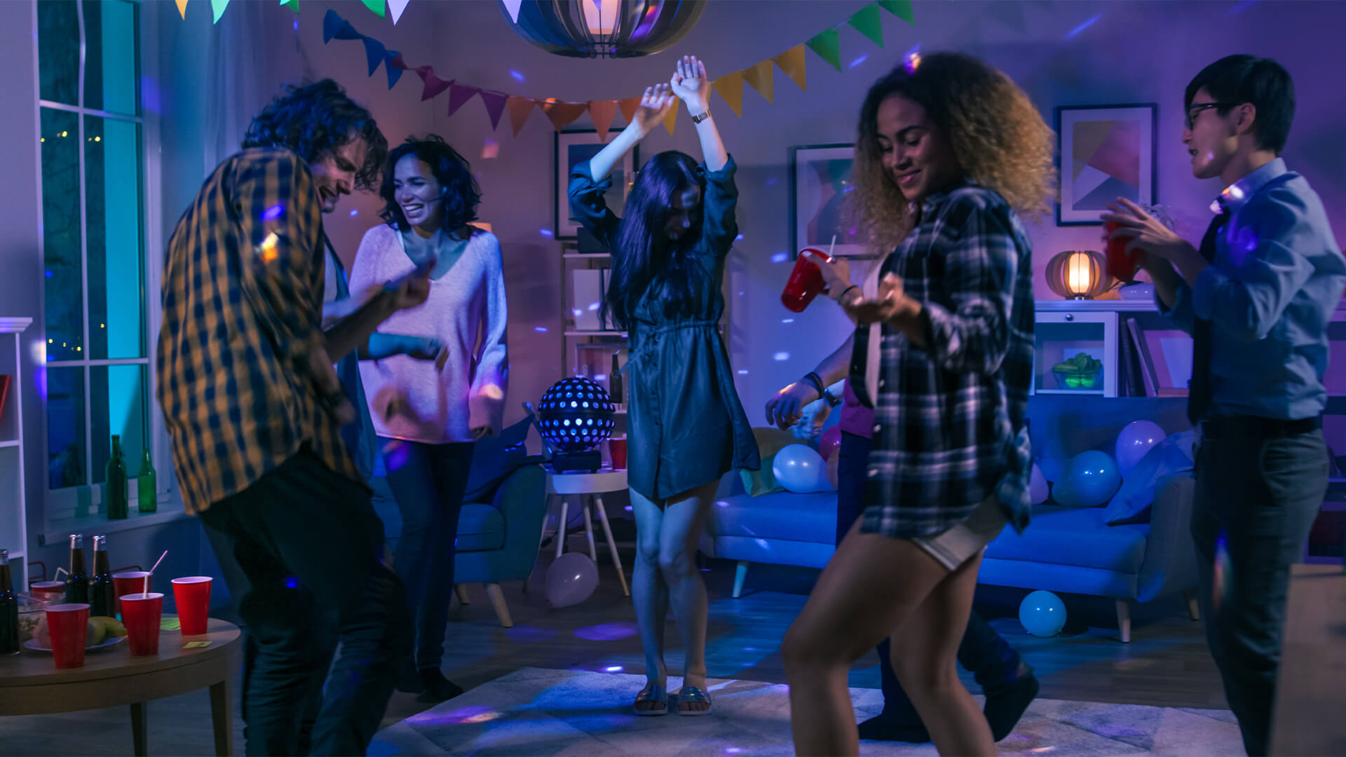 Diverse Group of Friends Have Fun, Dancing and Socializing
